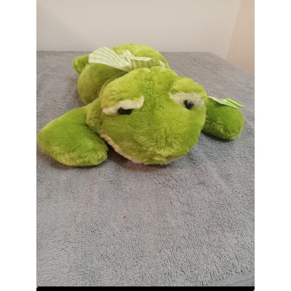Kellytoy Green Frog Plush animal stuffed toy Laying Down 13" Soft - Picture 6 of 8